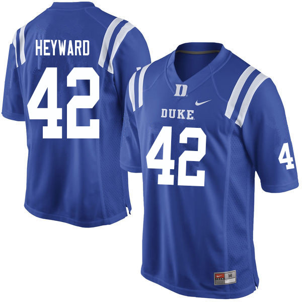 Men #42 Shaka Heyward Duke Blue Devils College Football Jerseys Sale-Blue